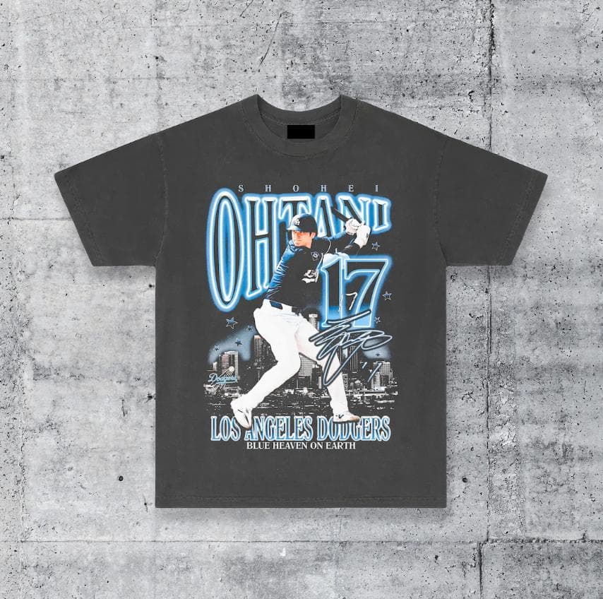 Camiseta Pesada de Streetwear de Shohei Ohtani Shotime Dodgers – image 1, LA Dodgers Tee, LA Dodgers Merch, LA Dodgers Shirt, LA Dodgers Sweatshirt, LA Dodgers Hoodie, LA Dodgers Clothes
