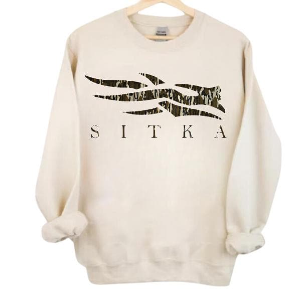 SITKA Bottomland Camo Logo Unisex Sweatshirt, T-Shirt, Hoodie – image 2, SITKA Tee, SITKA Merch, SITKA Shirt, SITKA Sweatshirt, SITKA Hoodie, SITKA Clothes