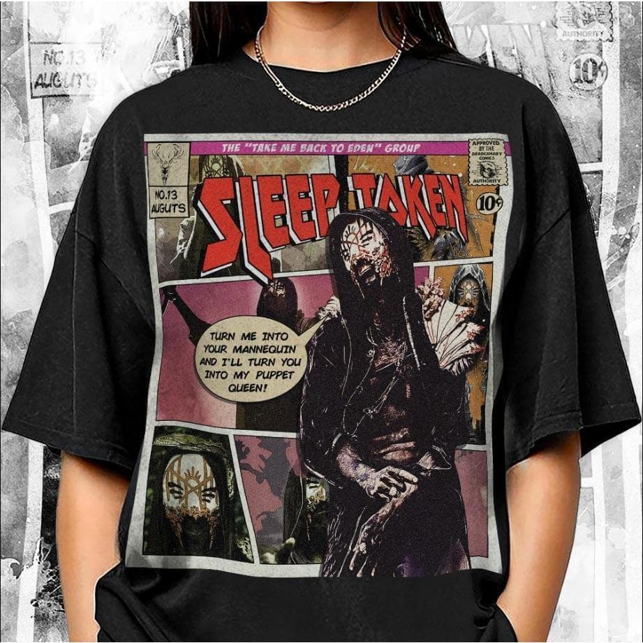 Sleep Token 90s Comic Bootleg Shirt | Retro Metal Band Tee Gift – image 1, Sleep Token Tee, Sleep Token Merch, Sleep Token Shirt, Sleep Token Sweatshirt, Sleep Token Hoodie, Sleep Token Clothes