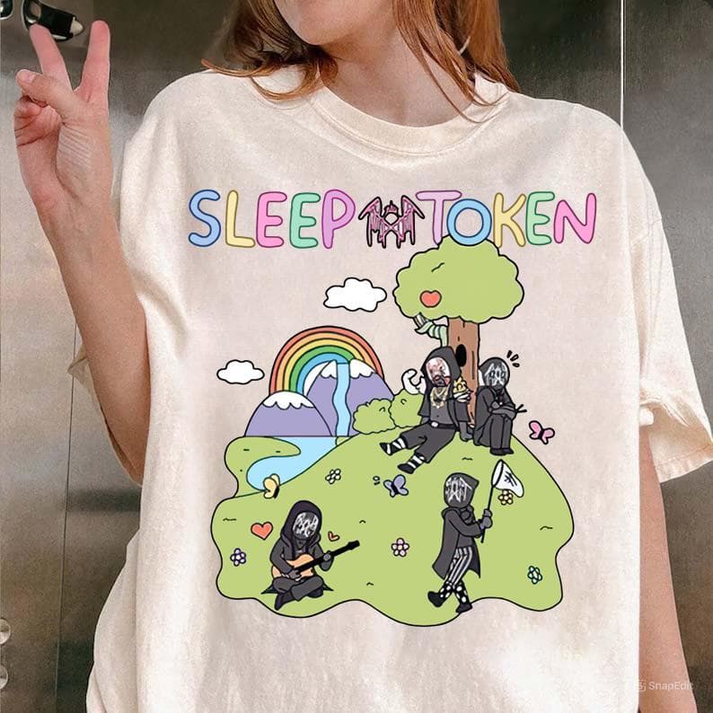 Camiseta de Algodón Sleep Token Cowboy Rider Arcoíris – image 4, Sleep Token Cowboy Rider Tee, Sleep Token Cowboy Rider Merch, Sleep Token Cowboy Rider Shirt, Sleep Token Cowboy Rider Sweatshirt, Sleep Token Cowboy Rider Hoodie, Sleep Token Cowboy Rider Clothes