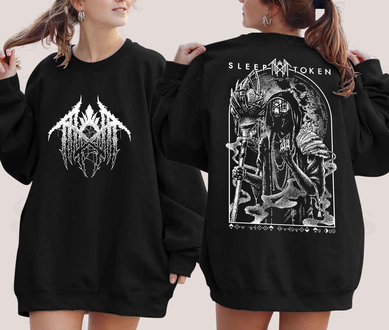 Sleep Token Double Sided Shirt, Reaper Angel Tee, Vintage Hoodie, Tour Merch – image 4, Sleep Token Tee, Sleep Token Merch, Sleep Token Shirt, Sleep Token Sweatshirt, Sleep Token Hoodie, Sleep Token Clothes