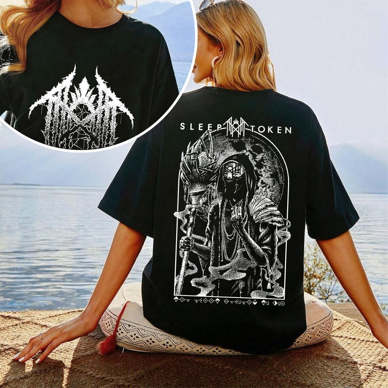 Sleep Token Double Sided Shirt, Reaper Angel Tee, Vintage Hoodie, Tour Merch – image 2, Sleep Token Tee, Sleep Token Merch, Sleep Token Shirt, Sleep Token Sweatshirt, Sleep Token Hoodie, Sleep Token Clothes