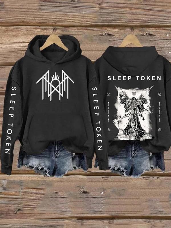 Sleep Token 'Reaper Angel' Hoodie - Take Me Back To Eden Vintage Fan Gift – image 1, Sleep Token Tee, Sleep Token Merch, Sleep Token Shirt, Sleep Token Sweatshirt, Sleep Token Hoodie, Sleep Token Clothes