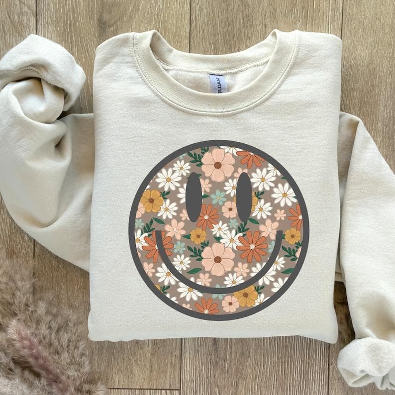 Smiling Happy Face Sweatshirt, Hoodie, Crewneck, T-Shirt – image 2, funny Tee, funny Merch, funny Shirt, funny Sweatshirt, funny Hoodie, funny Clothes