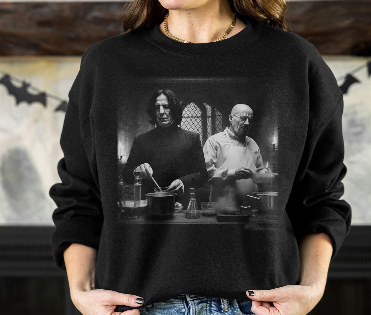 Snape & Walter White Lab Shirt Hogwarts Breaking Bad Hoodie – image 3, Severus Snape and Walter White in Lab Tee, Severus Snape and Walter White in Lab Merch, Severus Snape and Walter White in Lab Shirt, Severus Snape and Walter White in Lab Sweatshirt, Severus Snape and Walter White in Lab Hoodie, Severus Snape and Walter White in Lab Clothes