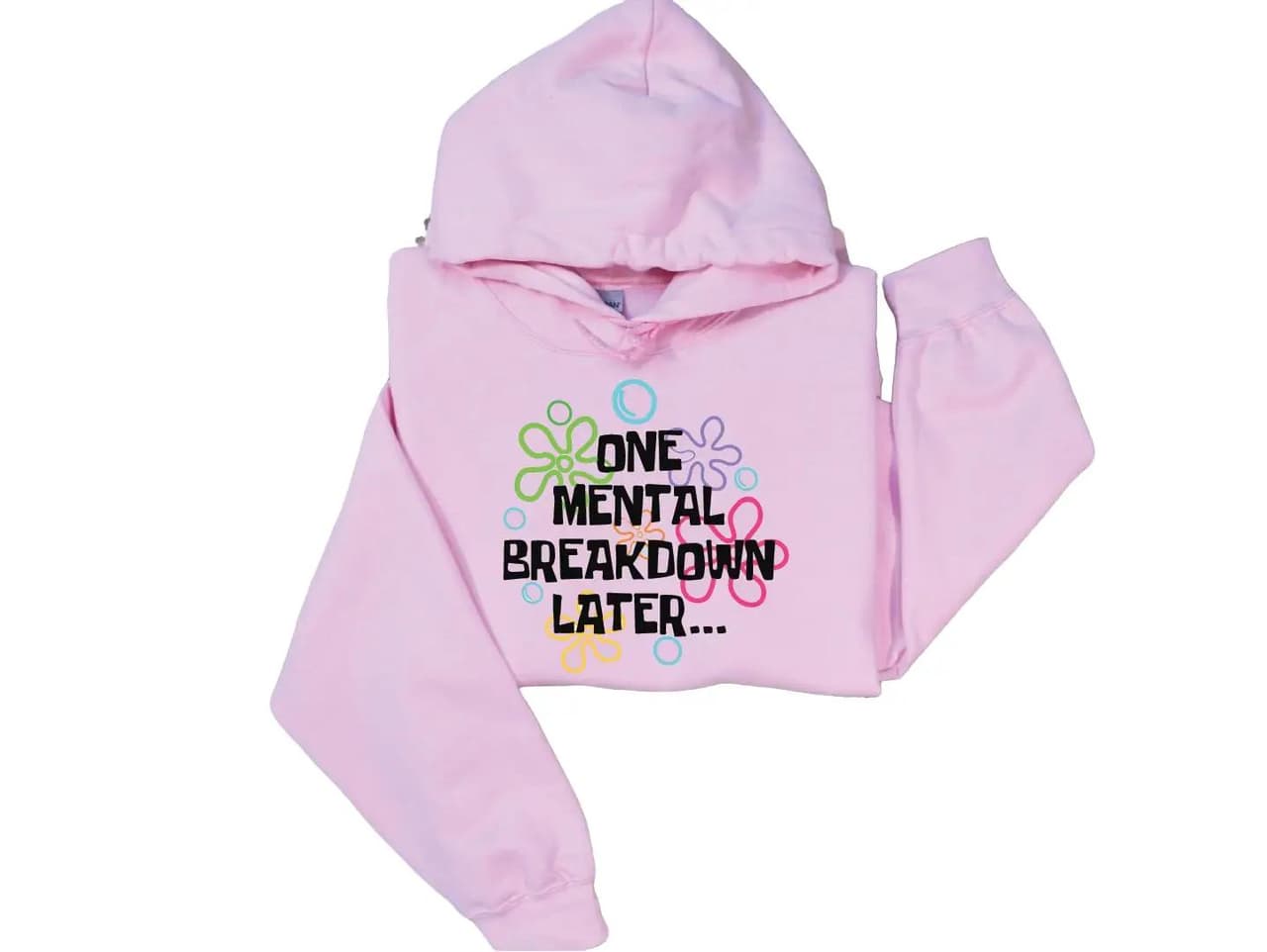 Sponge Bob Womens 'One Mental Breakdown Later' Fleece Hoodie – image 4, Sponge Bob Tee, Sponge Bob Merch, Sponge Bob Shirt, Sponge Bob Sweatshirt, Sponge Bob Hoodie, Sponge Bob Clothes