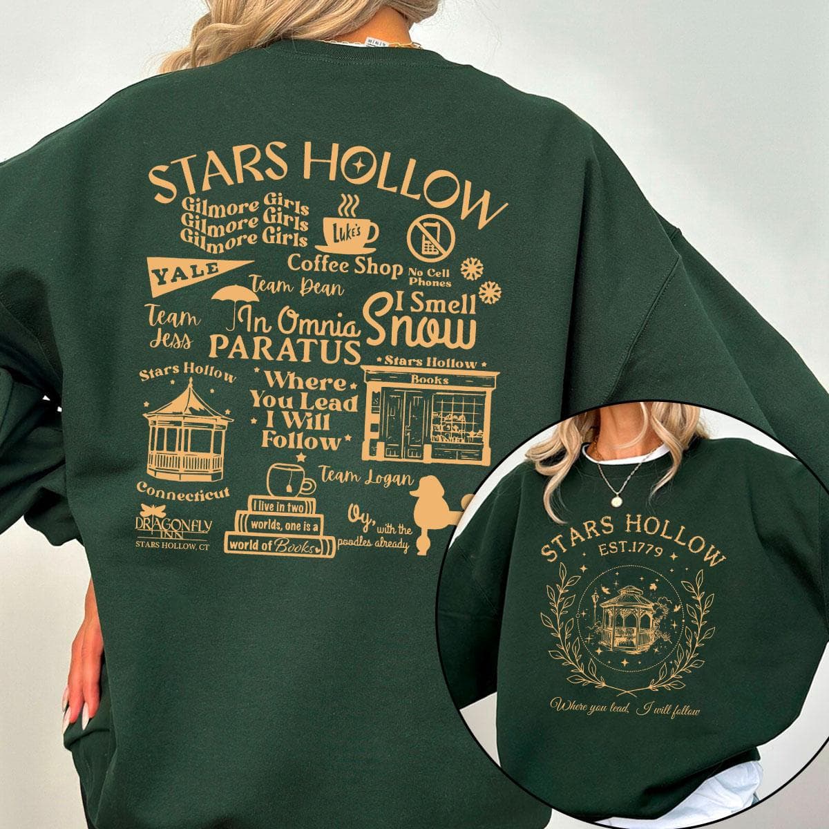 Stars Hollow 2-Sided T-Shirt, Sweatshirt & Hoodies – image 1, Stars Hollow Tee, Stars Hollow Merch, Stars Hollow Shirt, Stars Hollow Sweatshirt, Stars Hollow Hoodie, Stars Hollow Clothes