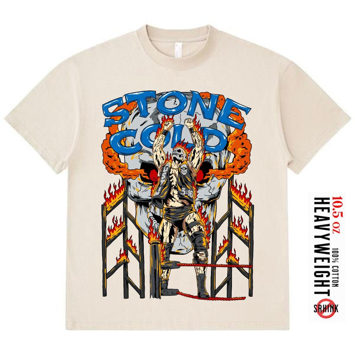 Stone Cold Steve Austin Inspired Streetwear - Vintage 3:16 Oversized T-Shirts, High Quality, Non-shrink, Boxy Fit – image 1, Stone Cold Tee, Stone Cold Merch, Stone Cold Shirt, Stone Cold Sweatshirt, Stone Cold Hoodie, Stone Cold Clothes