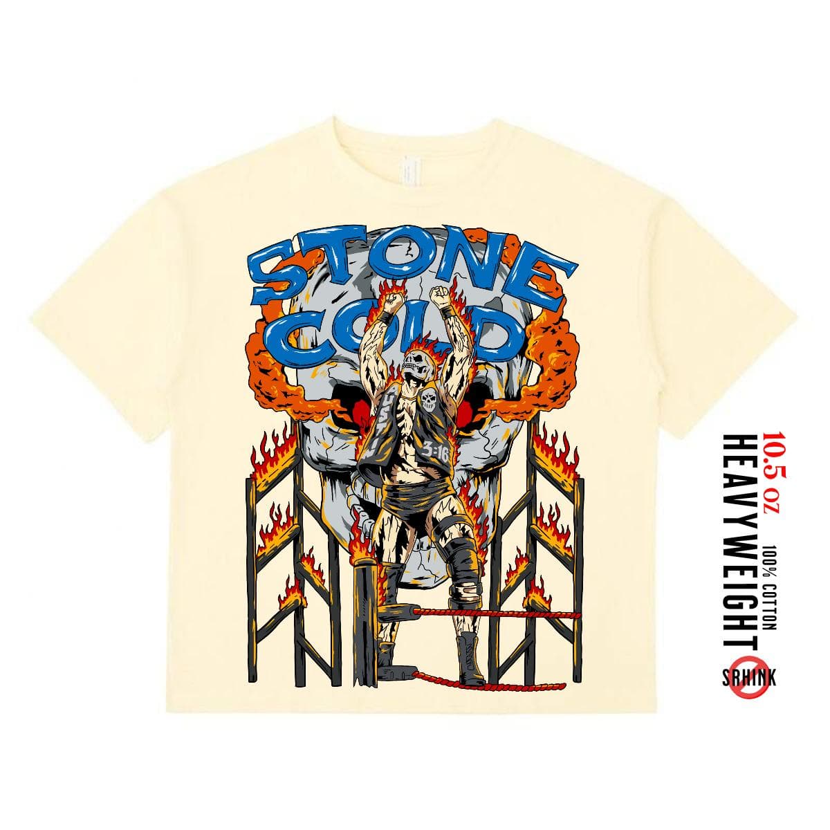 Stone Cold Steve Austin Inspired Streetwear - Vintage 3:16 Oversized T-Shirts, High Quality, Non-shrink, Boxy Fit – image 3, Stone Cold Tee, Stone Cold Merch, Stone Cold Shirt, Stone Cold Sweatshirt, Stone Cold Hoodie, Stone Cold Clothes