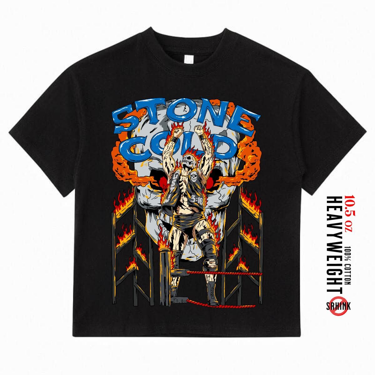 Stone Cold Steve Austin Inspired Streetwear - Vintage 3:16 Oversized T-Shirts, High Quality, Non-shrink, Boxy Fit – image 2, Stone Cold Tee, Stone Cold Merch, Stone Cold Shirt, Stone Cold Sweatshirt, Stone Cold Hoodie, Stone Cold Clothes