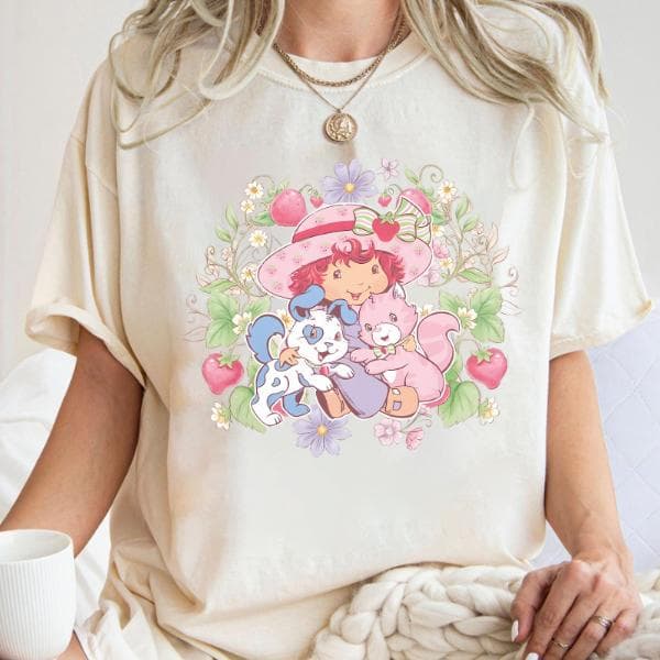 Strawberry Shortcake Short Sleeve T-Shirt – Gift For All Fans – image 2, disney shirt, cameron boyce merch, disney shirts for women, disney tee shirts womens, womens disney tee, disney family shirts, disney t shirts family