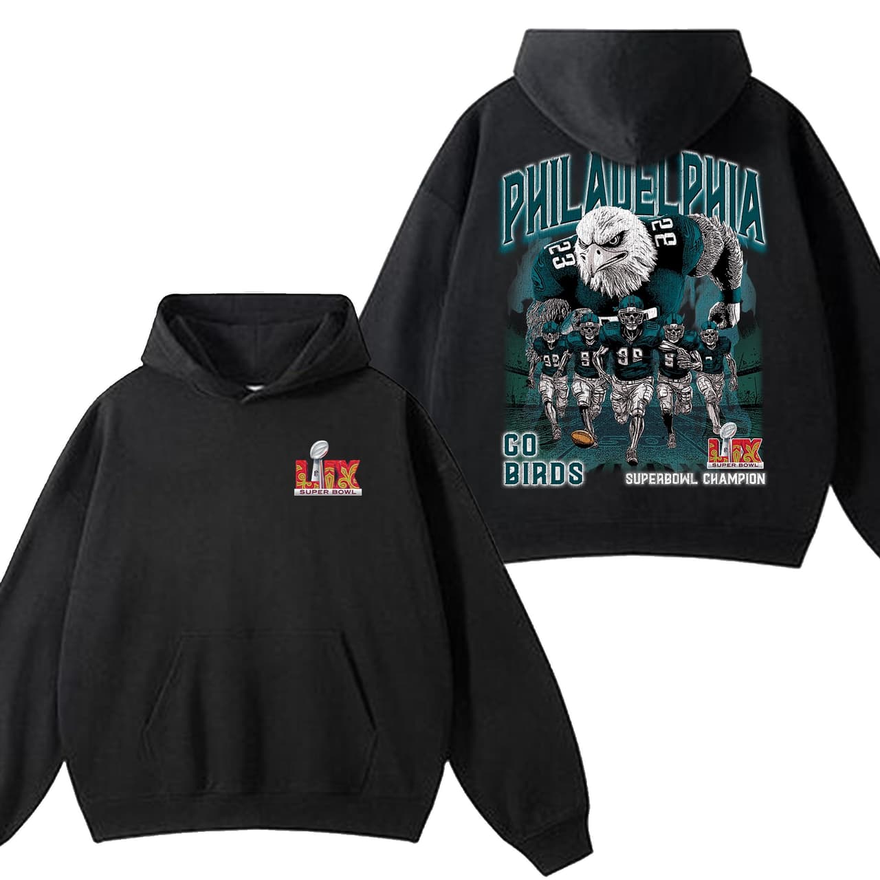 Super Bowl LIX 2025 Philadelphia Skeleton Football Hoodie, Unisex Philadelphia Shirt, Eagle Football Fan Gift, Crewneck, Shirt – image 1, Philadelphia Eagles Tee, jalen hurts shirsey, philadelphia eagles merch, eagles sweatshirt, philadelphia eagles sweatshirt, eagles hooded sweatshirt, eagles shirt