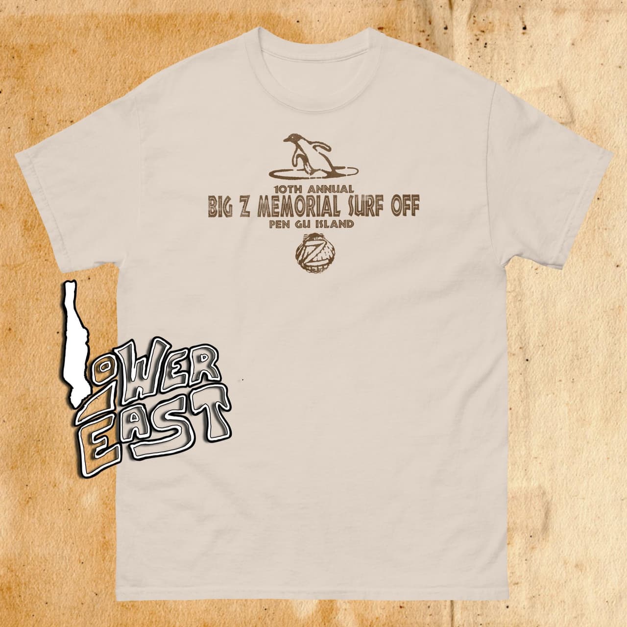 Surf's Up Big Z Memorial T-Shirt, Surf Off - Shia Labeuf - Jeff Bridges - Zoey Deschanel Classic Sweatshirt , Cotton Casual Fashion Menswear Basic Hoodie, Comfort Colors – image 1, Surf's Up Big Z Tee, movie shirt, movie sweatshit, movie hoodie