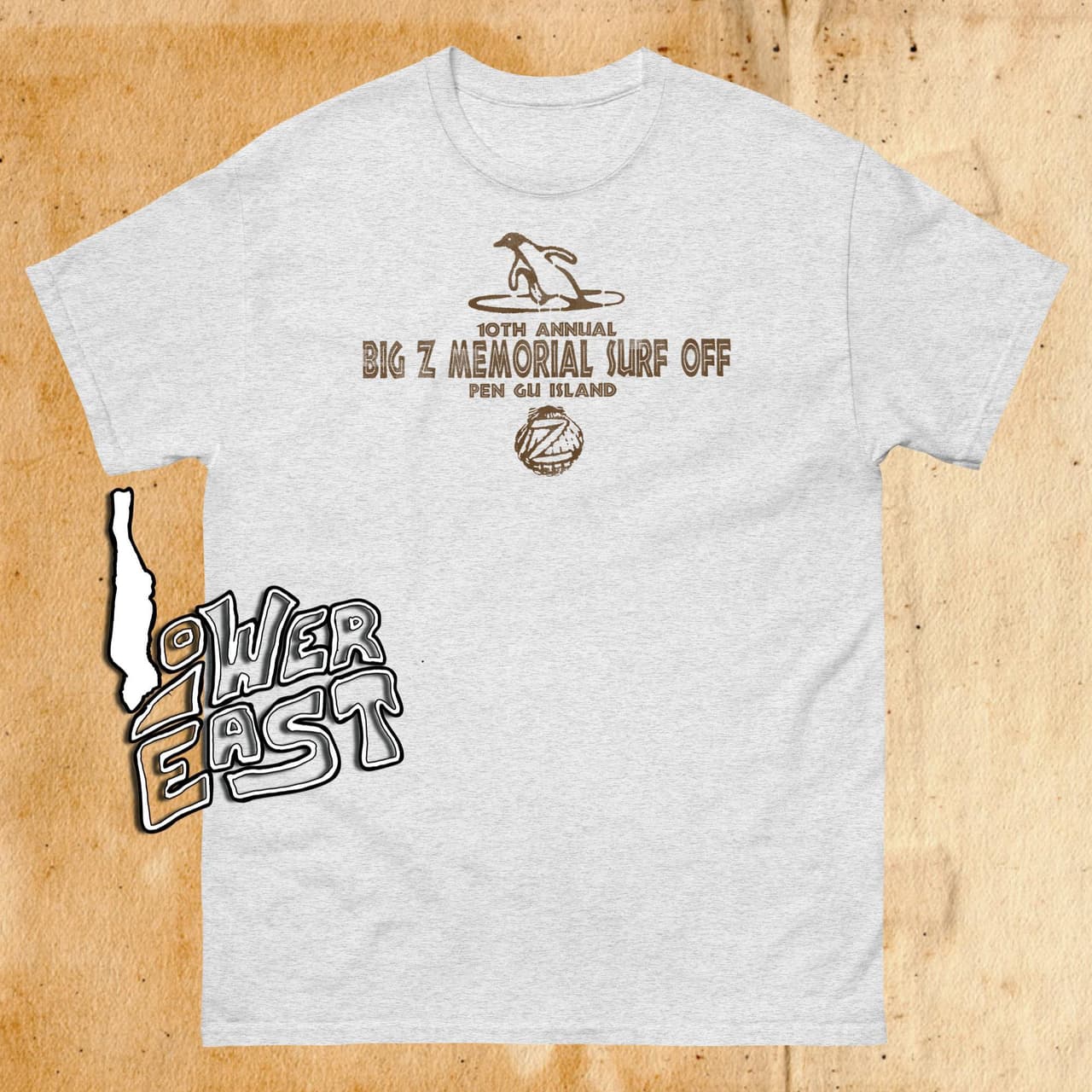 Surf's Up Big Z Memorial T-Shirt, Surf Off - Shia Labeuf - Jeff Bridges - Zoey Deschanel Classic Sweatshirt , Cotton Casual Fashion Menswear Basic Hoodie, Comfort Colors – image 2, Surf's Up Big Z Tee, movie shirt, movie sweatshit, movie hoodie