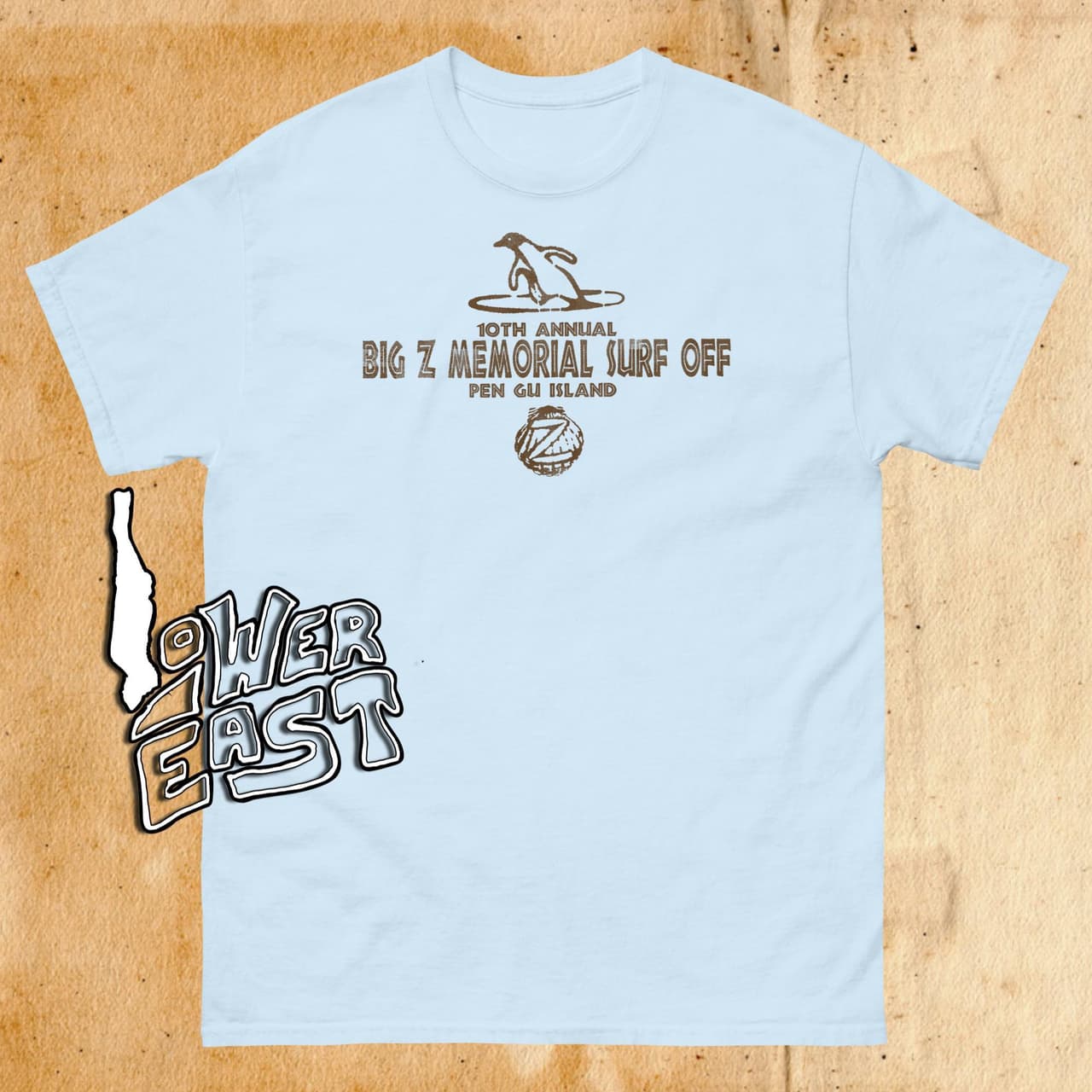 Surf's Up Big Z Memorial T-Shirt, Surf Off - Shia Labeuf - Jeff Bridges - Zoey Deschanel Classic Sweatshirt , Cotton Casual Fashion Menswear Basic Hoodie, Comfort Colors – image 4, Surf's Up Big Z Tee, movie shirt, movie sweatshit, movie hoodie