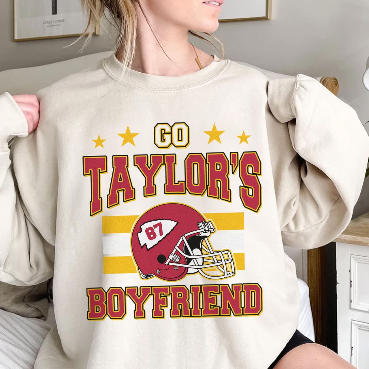 Taylor's Boyfriend Football T-Shirt, Sweatshirt & Hoodie – image 1, Kansas City Chiefs Tee, kansas chiefs merch, travis kelce shirt, travis kelce tshirt, kansas city chiefs sweatshirt, chiefs sweatshirts, kc chiefs sweatshirts