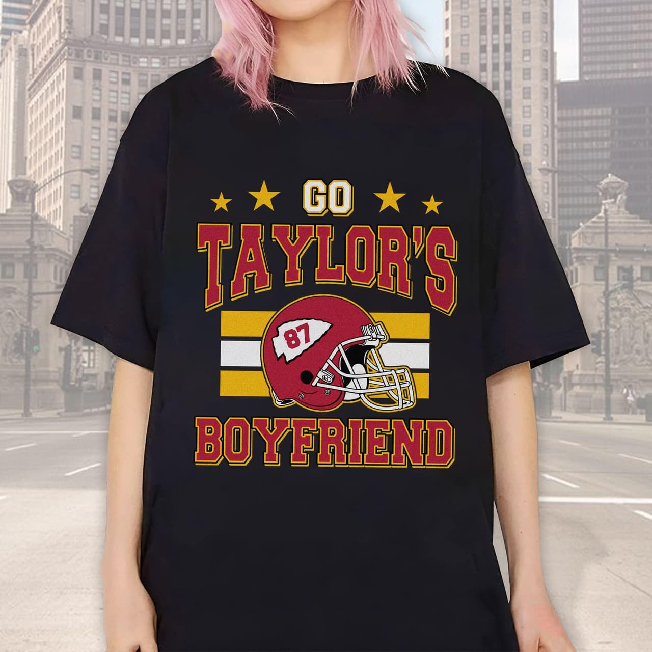 Taylor's Boyfriend Football T-Shirt, Sweatshirt & Hoodie – image 2, Kansas City Chiefs Tee, kansas chiefs merch, travis kelce shirt, travis kelce tshirt, kansas city chiefs sweatshirt, chiefs sweatshirts, kc chiefs sweatshirts