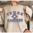 Texas Vintage Baseball Rangers Sudadera Cuello Redondo Día de Juego 1 small thumbnail