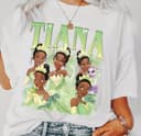 Tiana & Frog Princess Portrait Vintage Tee - Funny 2024 Family Trip Gift 4 small thumbnail