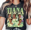 Tiana & Frog Princess Portrait Vintage Tee - Funny 2024 Family Trip Gift 2 small thumbnail
