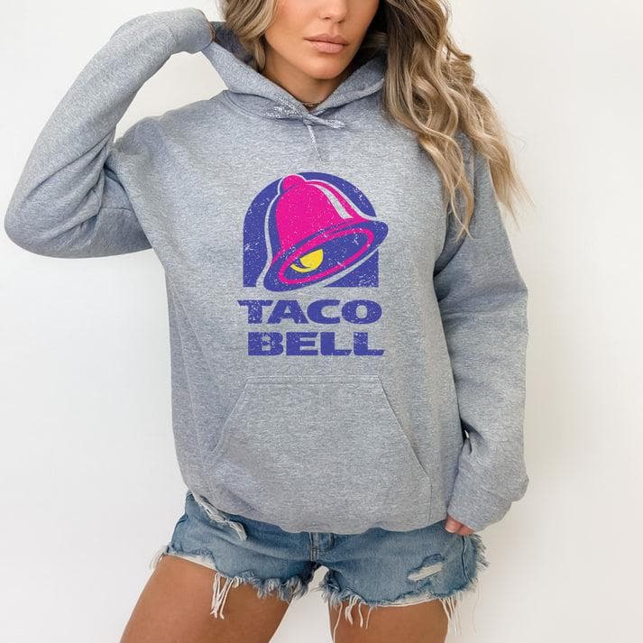 Trendy Vintage Taco Bell Oversized Hoodie | Foodie Gift Sweatshirt – image 1, Taco Bell Tee, Taco Bell Merch, Taco Bell Shirt, Taco Bell Sweatshirt, Taco Bell Hoodie, Taco Bell Clothes