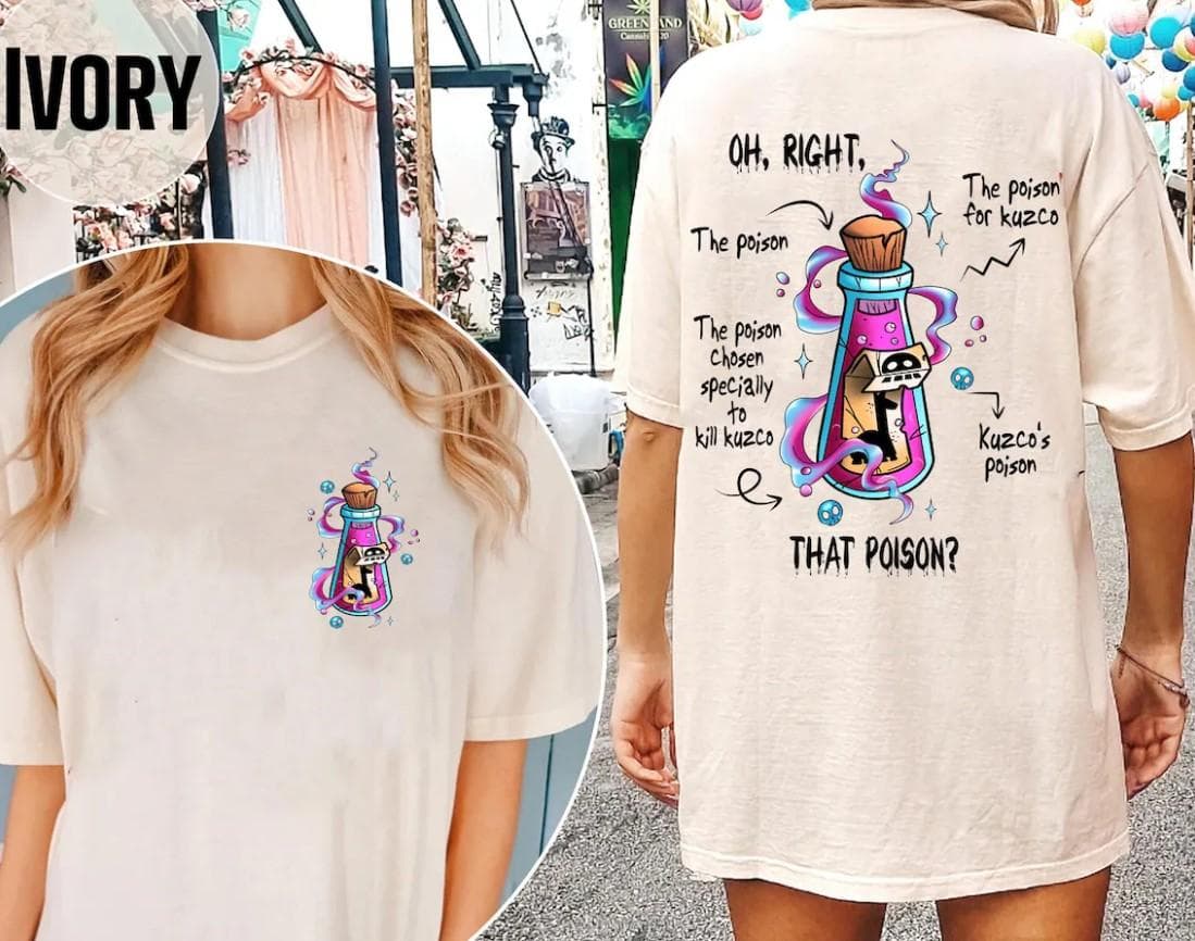 Camiseta Vintage Doble Cara Poison Llama Kuzco Emperor New Groove Viaje Familiar WDW – image 2, Llama Poison Tee, Llama Poison Merch, Llama Poison Shirt, Llama Poison Sweatshirt, Llama Poison Hoodie, Llama Poison Clothes