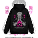 Unisex Anime Curse King Hoodie - Sukuna Design & Japanese Script 1 small thumbnail