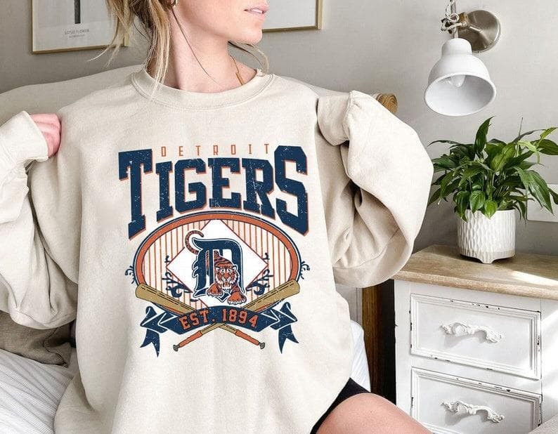 Unisex Detroit Tigers Vintage Baseball T-Shirt, Comfortable Hoodie/Sweatshirt for Fans – image 1, Detroit Tigers Tee, Detroit Tigers Merch, Detroit Tigers Shirt, Detroit Tigers Sweatshirt, Detroit Tigers Hoodie, Detroit Tigers Clothes