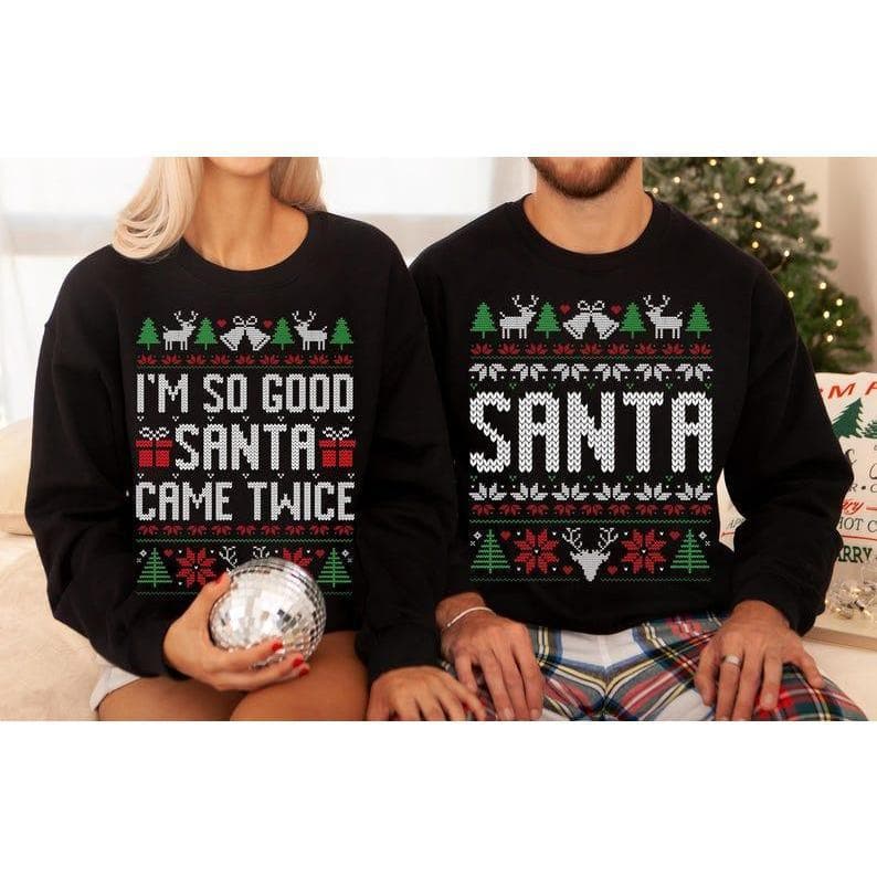 Unisex Funny Couples Ugly Christmas Sweaters & Pajamas, Sold Separately – image 1, Funny Couples Ugly Christmas Tee, Funny Couples Ugly Christmas Merch, Funny Couples Ugly Christmas Shirt, Funny Couples Ugly Christmas Sweatshirt, Funny Couples Ugly Christmas Hoodie, Funny Couples Ugly Christmas Clothes