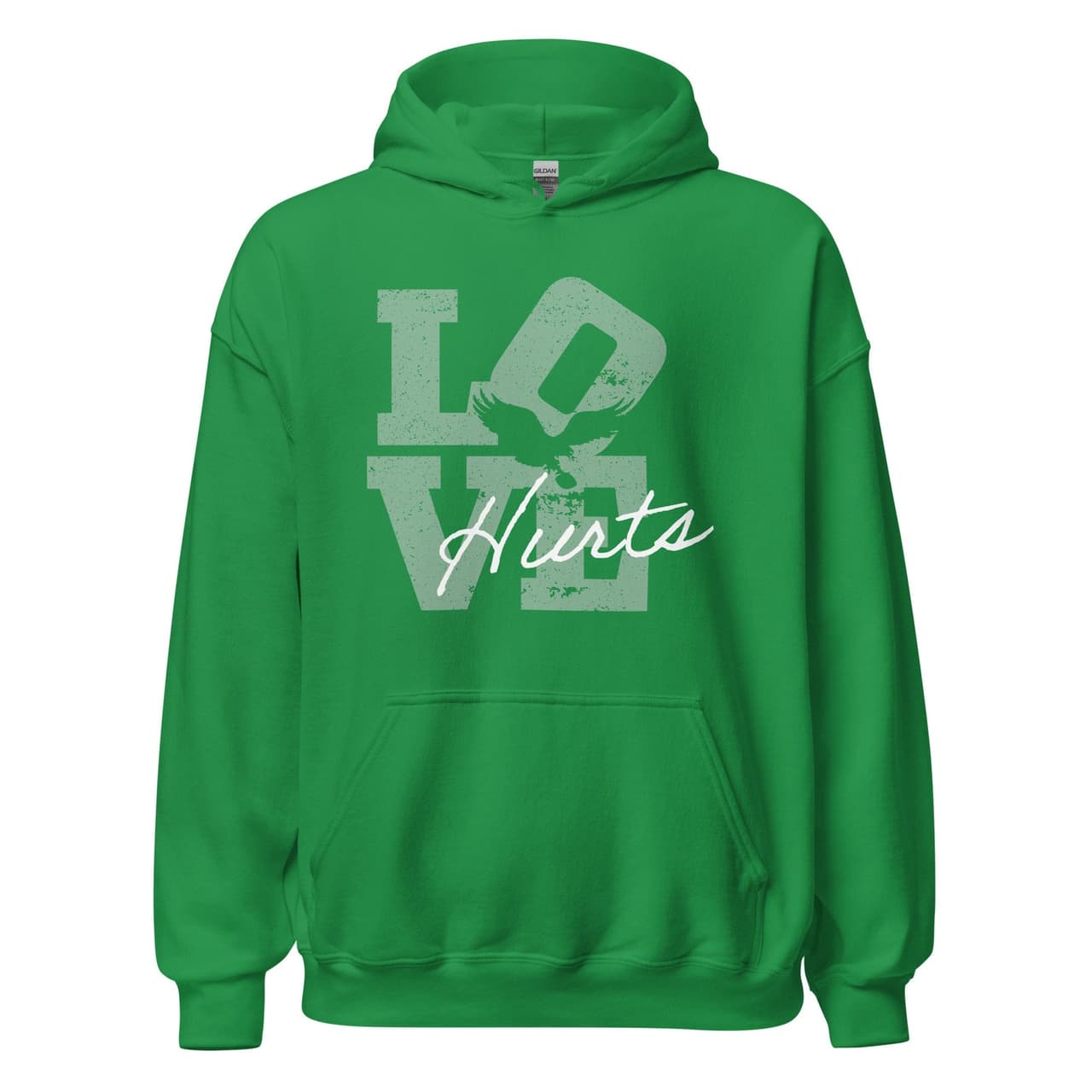 Sudadera con Capucha Unisex Love Hurts Kelly Green Vintage Philly Football – image 2, Philadelphia Eagles Tee, jalen hurts shirsey, philadelphia eagles merch, eagles sweatshirt, philadelphia eagles sweatshirt, eagles hooded sweatshirt, eagles shirt