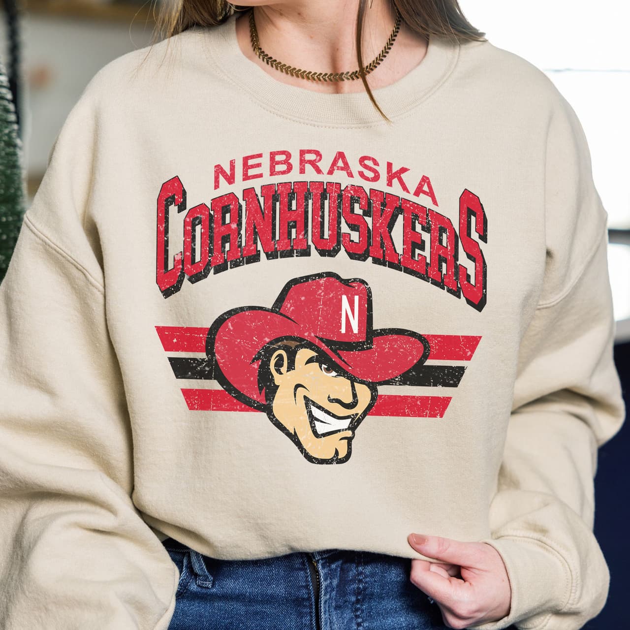 Unisex Nebraska Cornhuskers Vintage Football NCAA Sweatshirt – image 2, Nebraska Cornhuskers Tee, nebraska cornhuskers shirt, nebraska cornhuskers sweatshirt, nebraska cornhuskers hoodie