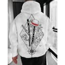 Unisex One Piece Sword Hoodie - Minimalist Straw Hat Anime Design 1 small thumbnail