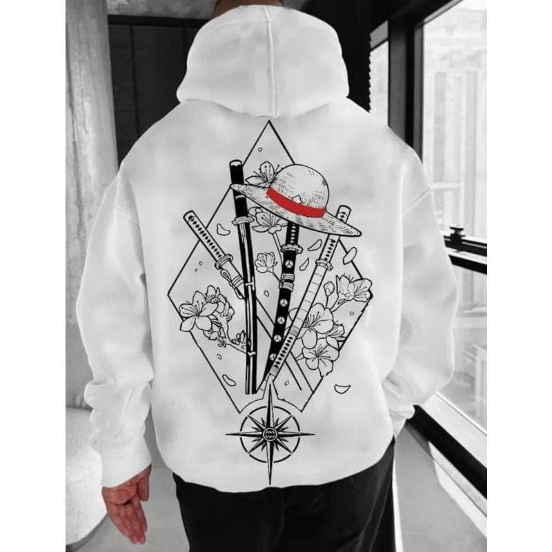 Unisex One Piece Sword Hoodie - Minimalist Straw Hat Anime Design – image 1, One Piece Tee, One Piece Shirt, One Piece Sweatshirt, One Piece Hoodie, One Piece Clothes