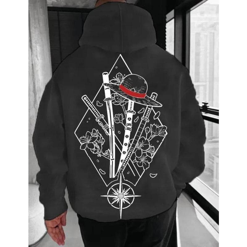 Unisex One Piece Sword Hoodie - Minimalist Straw Hat Anime Design – image 2, One Piece Tee, One Piece Shirt, One Piece Sweatshirt, One Piece Hoodie, One Piece Clothes