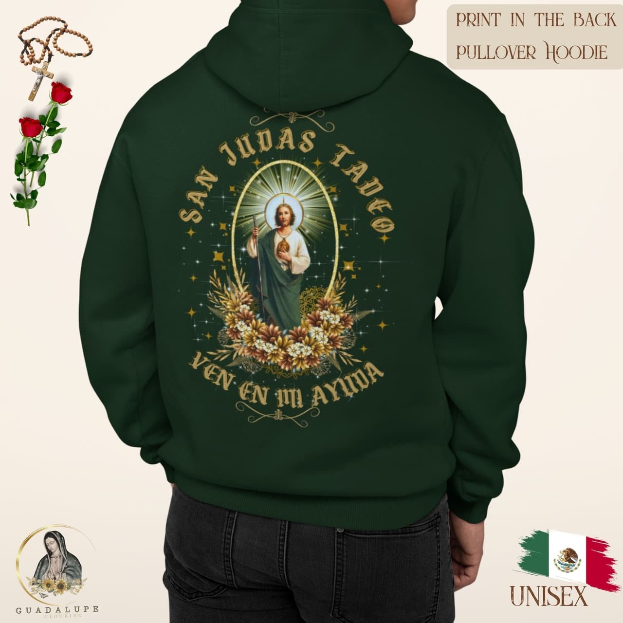 Sudadera Unisex San Judas Tadeo: Clipart Católico Vintage St. Jude, Regalo Devocional – image 1, Jesus Tee, Jesus Merch, Jesus Shirt, Jesus Sweatshirt, Jesus Hoodie, Jesus Clothes
