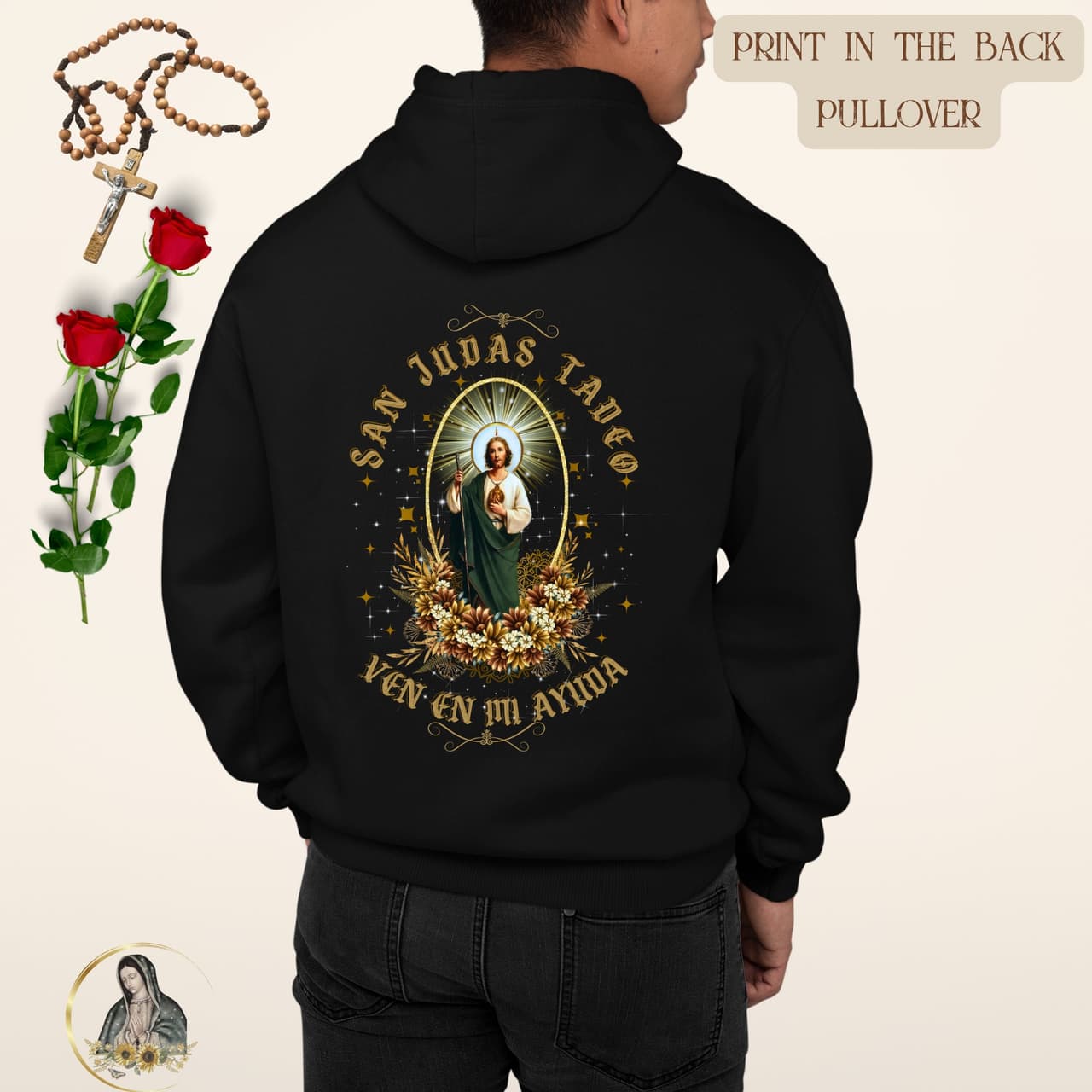 Sudadera Unisex San Judas Tadeo: Clipart Católico Vintage St. Jude, Regalo Devocional – image 2, Jesus Tee, Jesus Merch, Jesus Shirt, Jesus Sweatshirt, Jesus Hoodie, Jesus Clothes