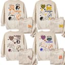 Unisex Vintage Football Crewneck Sweatshirt Retro Game Day 2 small thumbnail