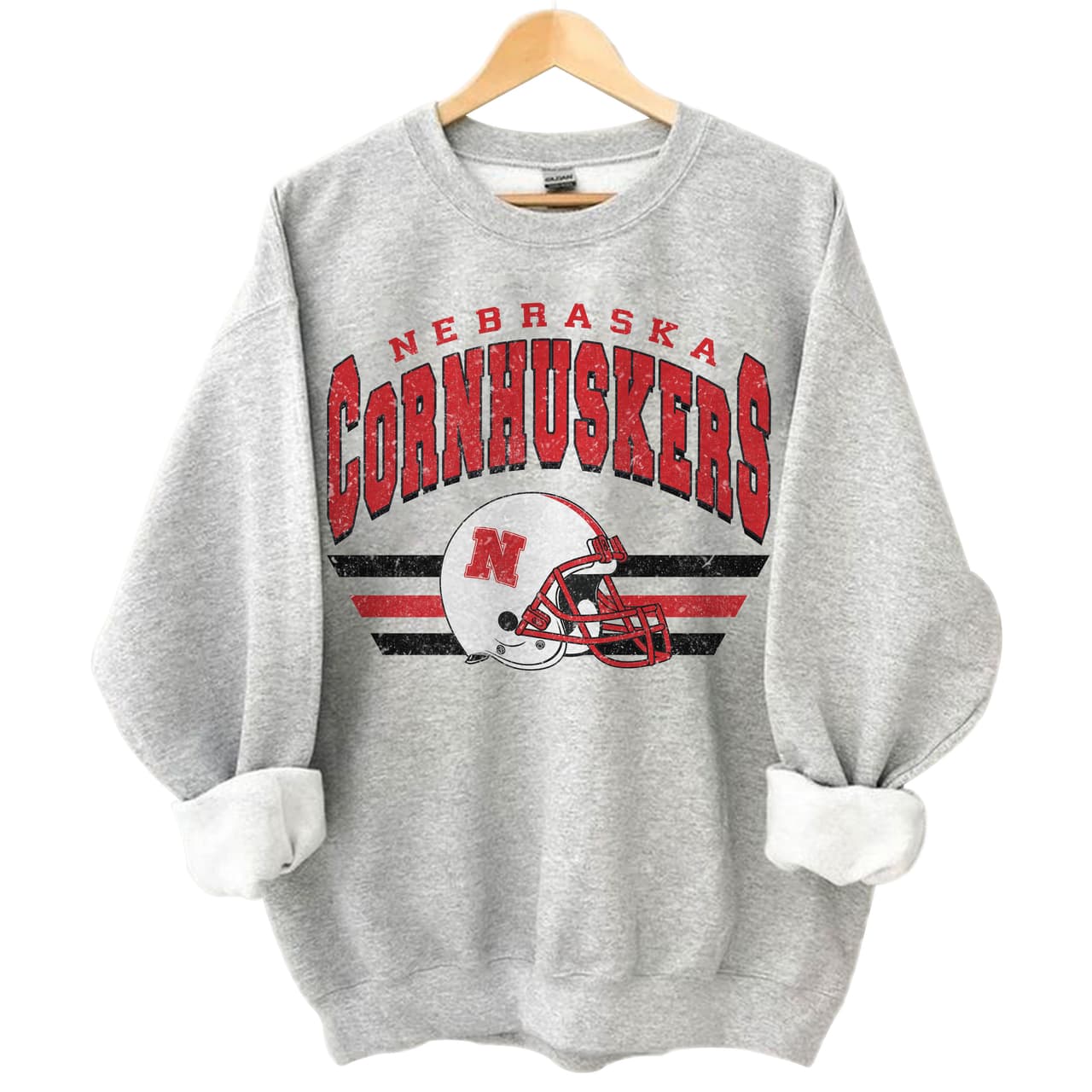 Sudadera Unisex Vintage NCAA Fútbol Nebraska Cornhuskers – image 1, Nebraska Cornhuskers Tee, Nebraska Cornhuskers Merch, Nebraska Cornhuskers Shirt, Nebraska Cornhuskers Sweatshirt, Nebraska Cornhuskers Hoodie, Nebraska Cornhuskers Clothes