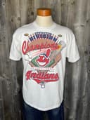 Vintage 1995 Cleveland MLB Campeones Central Camiseta Starter Hecha en USA 3 small thumbnail
