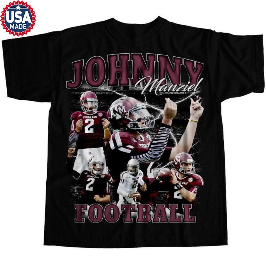 Vintage 90s Johnny Manziel Graphic Oversized 2-Sided Football T-Shirt – image 1, Johnny Manziel Tee, Johnny Manziel Merch, Johnny Manziel Shirt, Johnny Manziel Sweatshirt, Johnny Manziel Hoodie, Johnny Manziel Clothes