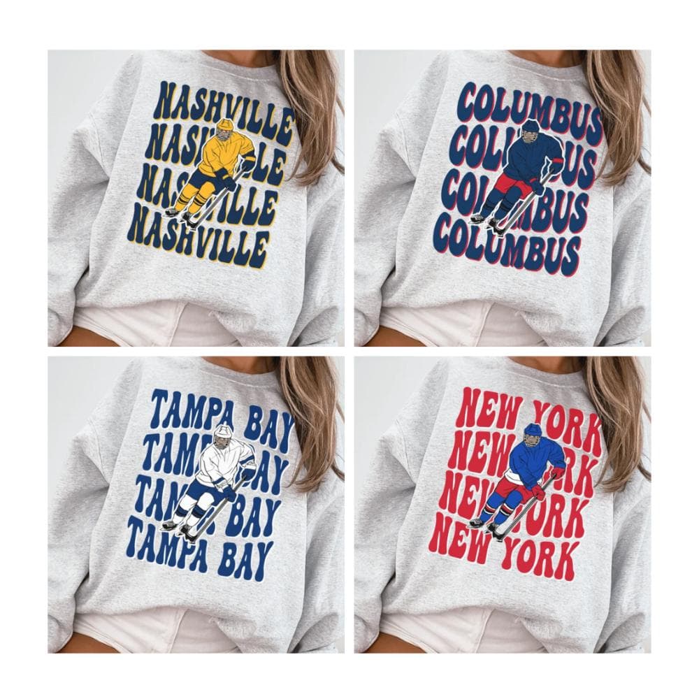 Sudadera Vintage 90s Retro Hockey para Todos los Equipos – image 1, NHL Tee, Anaheim Ducks Tee, Boston Bruins Tee, Buffalo Sabres Tee, Calgary Flames Tee, Carolina Hurricanes Tee, Chicago Blackhawks Tee