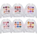 Vintage All Universitaria Fútbol Americano Teams Bows Inspirado Sudadera, Coquette Fútbol Americano Camiseta, Gameday Clásico Hoodie, Vintage Cuello Redondos Sweater 1 small thumbnail