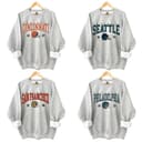 Vintage All Football Team With Big Words Logo Sweatshirt , Hometown Football Tee, Vintage Graphic Hoodie, Football Fan Gift 4 small thumbnail