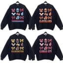 Vintage All Team Football Bows Inspired Crewneck Sweatshirt, Vintage Football Coquette Sweatshirt, Vintage Crewnecks, Coquette Gift For Christmas Unisex Shirt 1 small thumbnail