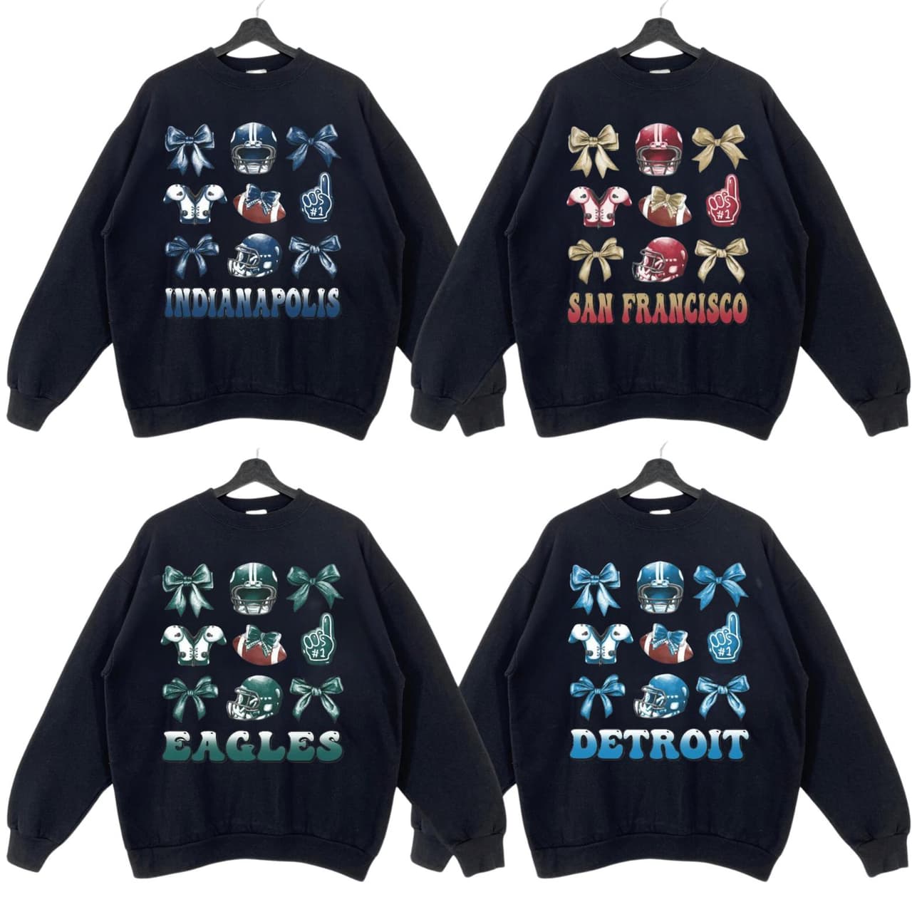 Vintage All Team Football Bows Inspired Crewneck Sweatshirt, Vintage Football Coquette Sweatshirt, Vintage Crewnecks, Coquette Gift For Christmas Unisex Shirt – image 3, NFL Tee, San Francisco 49ers Tee, Dallas Cowboys Tee, Detroit Lions Tee, Kansas City Chiefs Tee, Tampa Bay Buccaneers Tee, Arizona Cardinals Tee