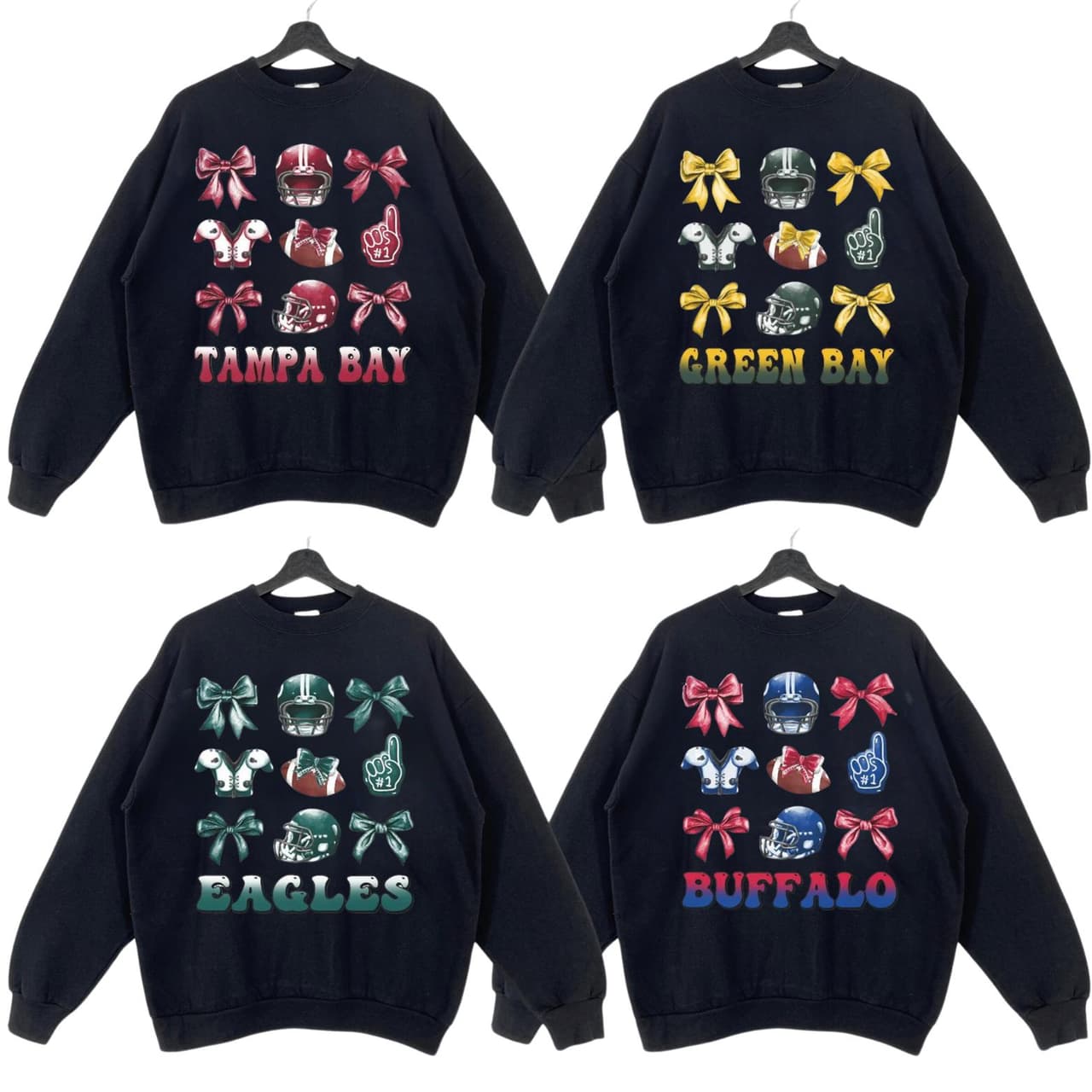 Vintage All Team Football Bows Inspired Crewneck Sweatshirt, Vintage Football Coquette Sweatshirt, Vintage Crewnecks, Coquette Gift For Christmas Unisex Shirt – image 2, NFL Tee, San Francisco 49ers Tee, Dallas Cowboys Tee, Detroit Lions Tee, Kansas City Chiefs Tee, Tampa Bay Buccaneers Tee, Arizona Cardinals Tee