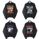 Vintage All Team Football Sweatshirt: Big Words Logo Graphic Unisex 1 small thumbnail