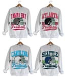 Vintage Todos los Equipos Fútbol Americano SweatCamiseta, Vintage Fútbol Americano Hoodie, Team Clásico Cuello Redondo Camiseta, Unisex Vintage Fútbol Americano SweatShir 3 small thumbnail