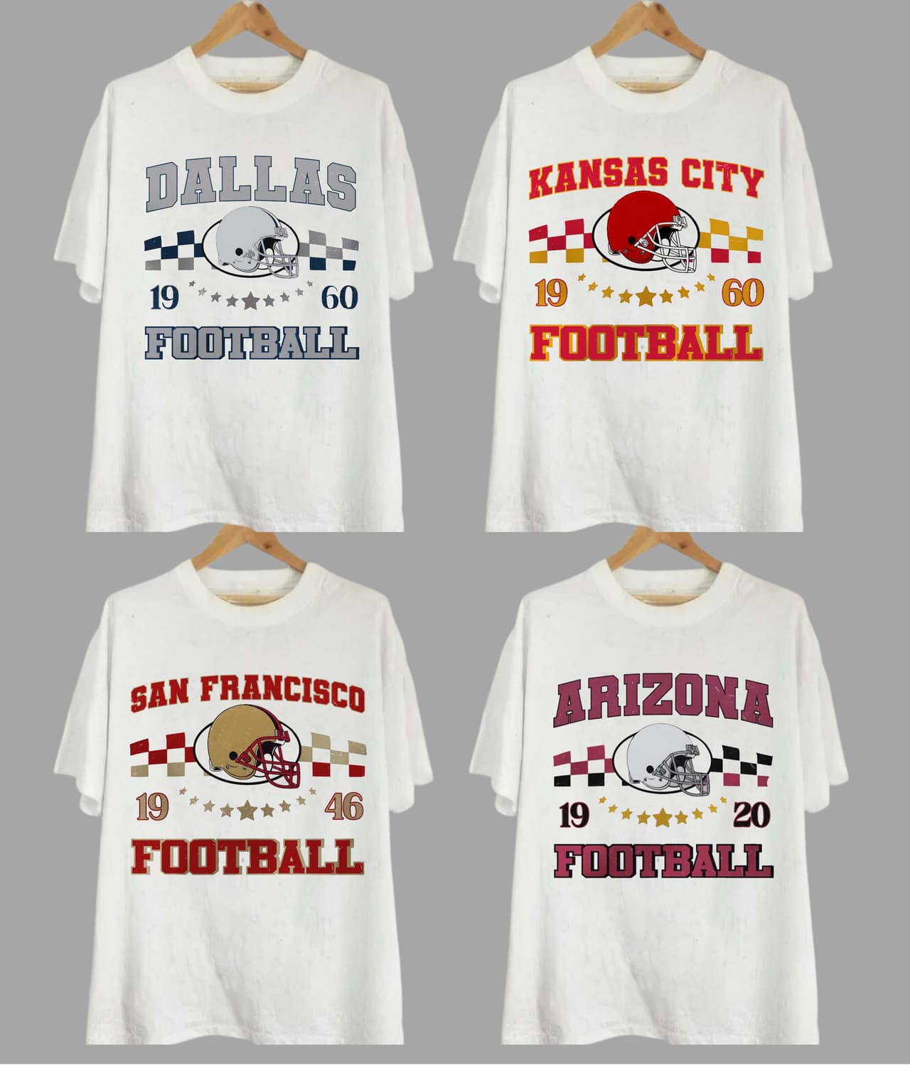 Camiseta de Fútbol Vintage de Todos los Equipos: Estrella Clásica, Regalo para Fan – image 1, NFL Tee, San Francisco 49ers Tee, Dallas Cowboys Tee, Detroit Lions Tee, Kansas City Chiefs Tee, Tampa Bay Buccaneers Tee, Arizona Cardinals Tee