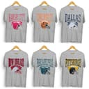 Vintage All Team Football T-shirt, Hometown Teams Tee Football Retro Tshirt, Football Thowback Tee Buffalo Football Tshirt, Kansas City football tee, Dallas Football Throwback T-shirt, San Francisco Tee Pittsburg Vintage Tshirt Classic Cotton 1 small thumbnail